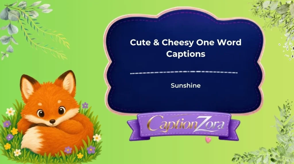 Cute & Cheesy One Word Captions