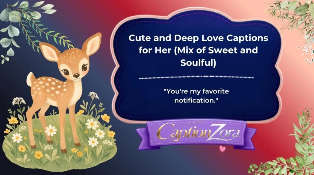 Cute and Deep Love Captions for Her (Mix of Sweet and Soulful)