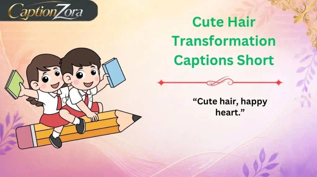 Cute Hair Transformation Captions Short