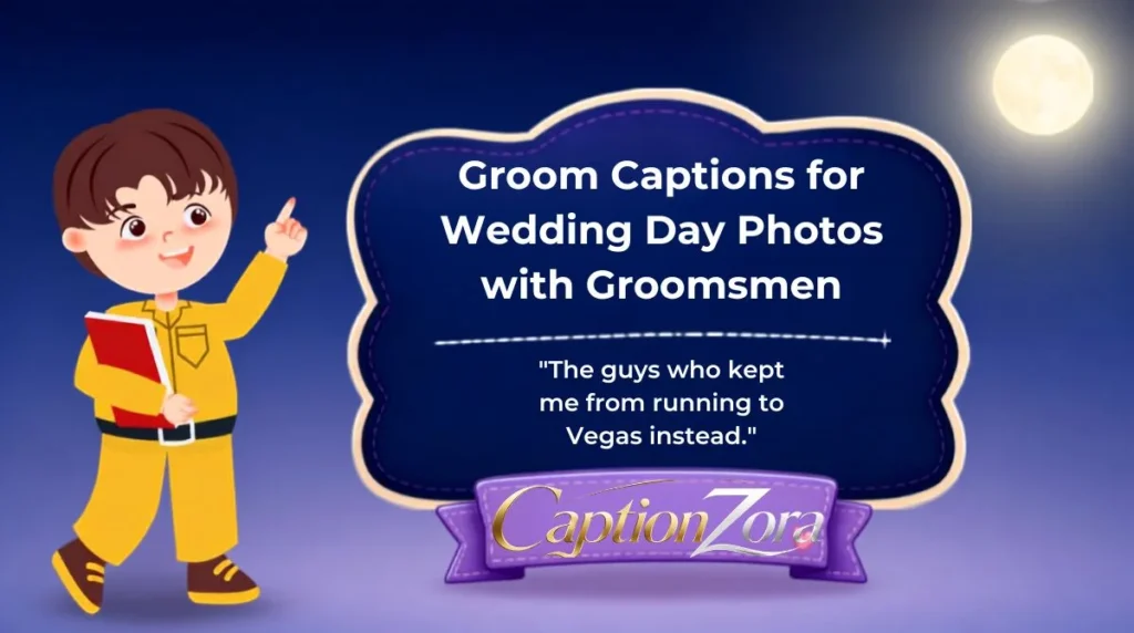 Groom Captions for Wedding Day Photos with Groomsmen