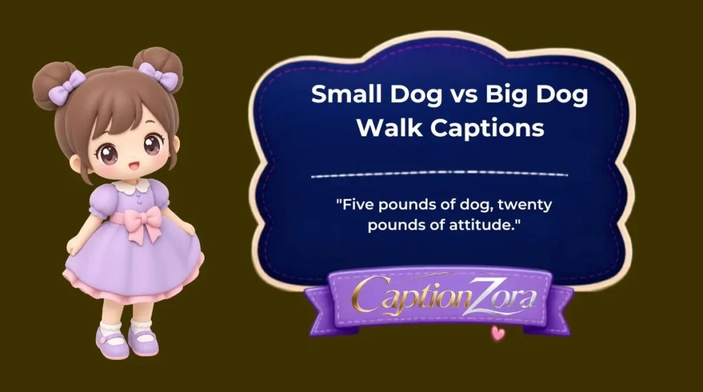 Small Dog vs Big Dog Walk Captions