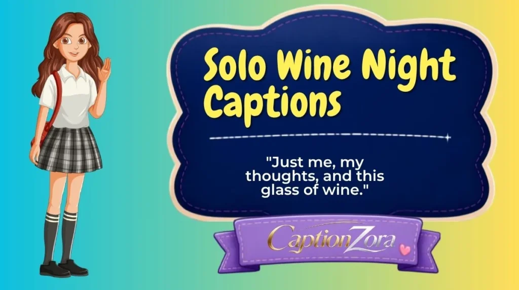 Solo Wine Night Captions