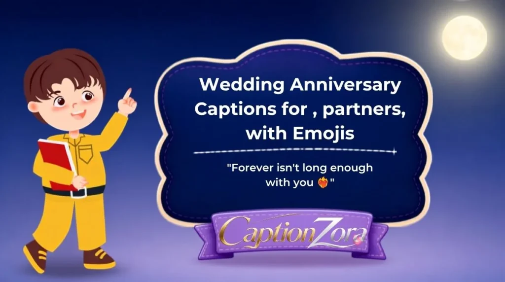 Wedding Anniversary Captions for , partners, with Emojis
