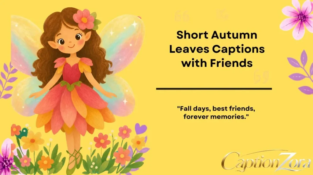 Short Autumn Leaves Captions with Friends