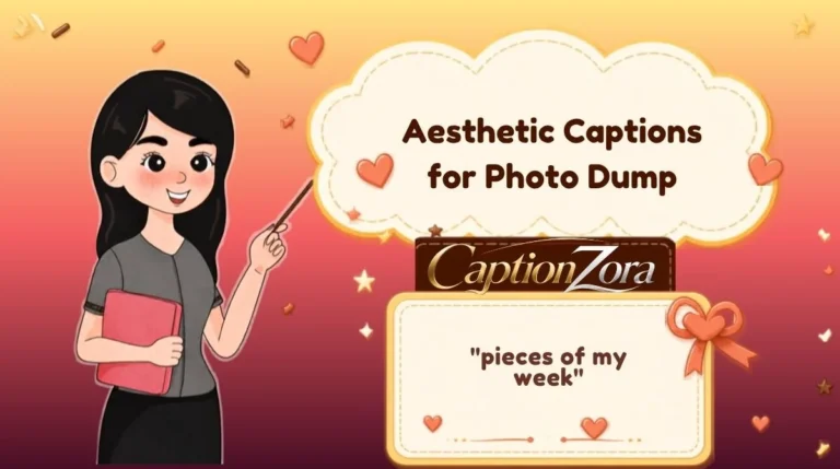 Aesthetic Captions for Photo Dump