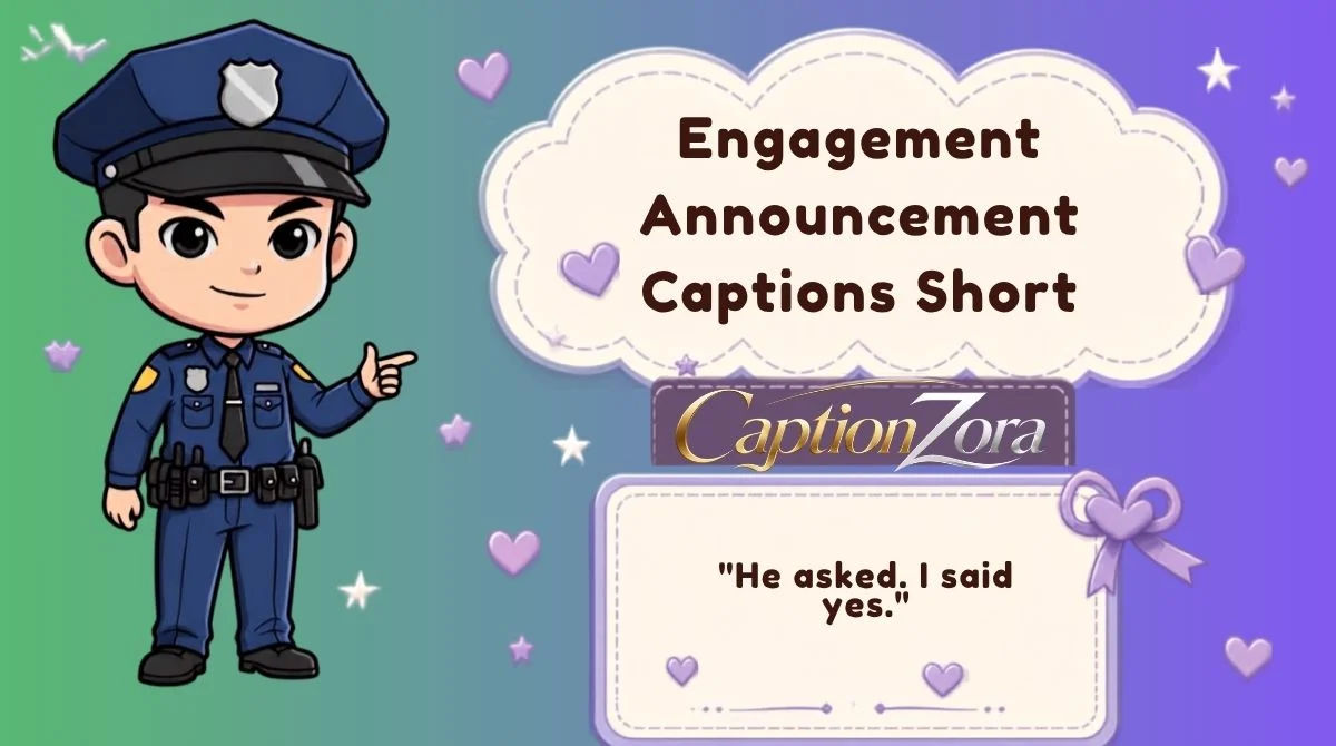 Engagement Announcement Captions Short