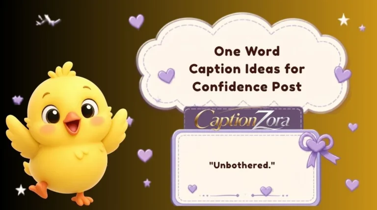 One Word Caption Ideas for Confidence Post